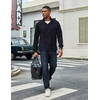 image:imageCOOFANDY Mens Quarter Zip Pullover Lightweight Textured Sweatshirt Long Sleeve Casual Mock Neck Polo ShirtsNavy Blue