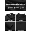 image:imageCOOFANDY Mens Quarter Zip Pullover Long Sleeve Mock Turtleneck Sweatshirts Thermal Workout Golf Polo ShirtBlack