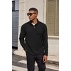 image:imageCOOFANDY Mens Quarter Zip Pullover Long Sleeve Mock Turtleneck Sweatshirts Thermal Workout Golf Polo ShirtBlack