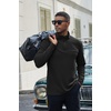image:imageCOOFANDY Mens Quarter Zip Pullover Long Sleeve Mock Turtleneck Sweatshirts Thermal Workout Golf Polo ShirtBlack