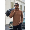 image:imageCOOFANDY Mens Quarter Zip Pullover Long Sleeve Mock Turtleneck Sweatshirts Thermal Workout Golf Polo ShirtBrown