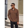 image:imageCOOFANDY Mens Quarter Zip Pullover Long Sleeve Mock Turtleneck Sweatshirts Thermal Workout Golf Polo ShirtBrown