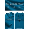 image:imageCOOFANDY Mens Quarter Zip Pullover Long Sleeve Mock Turtleneck Sweatshirts Thermal Workout Golf Polo ShirtDark Blue