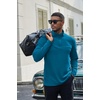 image:imageCOOFANDY Mens Quarter Zip Pullover Long Sleeve Mock Turtleneck Sweatshirts Thermal Workout Golf Polo ShirtDark Blue