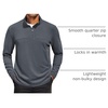 image:imageCOOFANDY Mens Quarter Zip Pullover Long Sleeve Mock Turtleneck Sweatshirts Thermal Workout Golf Polo ShirtDark Grey