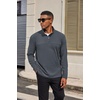 image:imageCOOFANDY Mens Quarter Zip Pullover Long Sleeve Mock Turtleneck Sweatshirts Thermal Workout Golf Polo ShirtDark Grey