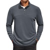 image:imageCOOFANDY Mens Quarter Zip Pullover Long Sleeve Mock Turtleneck Sweatshirts Thermal Workout Golf Polo ShirtDark Grey