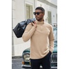 image:imageCOOFANDY Mens Quarter Zip Pullover Long Sleeve Mock Turtleneck Sweatshirts Thermal Workout Golf Polo ShirtKhaki
