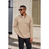 image:imageCOOFANDY Mens Quarter Zip Pullover Long Sleeve Mock Turtleneck Sweatshirts Thermal Workout Golf Polo ShirtKhaki