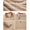 image:imageCOOFANDY Mens Quarter Zip Pullover Long Sleeve Mock Turtleneck Sweatshirts Thermal Workout Golf Polo ShirtKhakibrown Collar