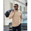 image:imageCOOFANDY Mens Quarter Zip Pullover Long Sleeve Mock Turtleneck Sweatshirts Thermal Workout Golf Polo ShirtKhakibrown Collar
