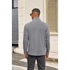 image:imageCOOFANDY Mens Quarter Zip Pullover Long Sleeve Mock Turtleneck Sweatshirts Thermal Workout Golf Polo ShirtLight Grey