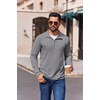 image:imageCOOFANDY Mens Quarter Zip Pullover Long Sleeve Mock Turtleneck Sweatshirts Thermal Workout Golf Polo ShirtLight Grey