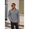 image:imageCOOFANDY Mens Quarter Zip Pullover Long Sleeve Mock Turtleneck Sweatshirts Thermal Workout Golf Polo ShirtLight Grey