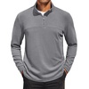 image:imageCOOFANDY Mens Quarter Zip Pullover Long Sleeve Mock Turtleneck Sweatshirts Thermal Workout Golf Polo ShirtLight Grey