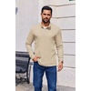 image:imageCOOFANDY Mens Quarter Zip Pullover Long Sleeve Mock Turtleneck Sweatshirts Thermal Workout Golf Polo ShirtLight Khaki