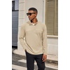 image:imageCOOFANDY Mens Quarter Zip Pullover Long Sleeve Mock Turtleneck Sweatshirts Thermal Workout Golf Polo ShirtLight Khaki