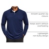 image:imageCOOFANDY Mens Quarter Zip Pullover Long Sleeve Mock Turtleneck Sweatshirts Thermal Workout Golf Polo ShirtNavy Blue
