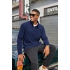 image:imageCOOFANDY Mens Quarter Zip Pullover Long Sleeve Mock Turtleneck Sweatshirts Thermal Workout Golf Polo ShirtNavy Blue