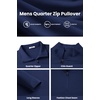 image:imageCOOFANDY Mens Quarter Zip Pullover Long Sleeve Mock Turtleneck Sweatshirts Thermal Workout Golf Polo ShirtNavy Blue