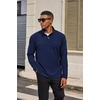 image:imageCOOFANDY Mens Quarter Zip Pullover Long Sleeve Mock Turtleneck Sweatshirts Thermal Workout Golf Polo ShirtNavy Blue