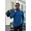 image:imageCOOFANDY Mens Quarter Zip Pullover Long Sleeve Mock Turtleneck Sweatshirts Thermal Workout Golf Polo ShirtRoyal Blue