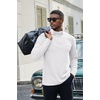 image:imageCOOFANDY Mens Quarter Zip Pullover Long Sleeve Mock Turtleneck Sweatshirts Thermal Workout Golf Polo ShirtWhite
