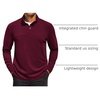 image:imageCOOFANDY Mens Quarter Zip Pullover Long Sleeve Mock Turtleneck Sweatshirts Thermal Workout Golf Polo ShirtWine Red