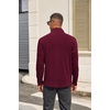 image:imageCOOFANDY Mens Quarter Zip Pullover Long Sleeve Mock Turtleneck Sweatshirts Thermal Workout Golf Polo ShirtWine Red