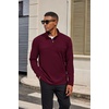 image:imageCOOFANDY Mens Quarter Zip Pullover Long Sleeve Mock Turtleneck Sweatshirts Thermal Workout Golf Polo ShirtWine Red