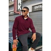 image:imageCOOFANDY Mens Quarter Zip Pullover Long Sleeve Mock Turtleneck Sweatshirts Thermal Workout Golf Polo ShirtWine Red