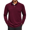 image:imageCOOFANDY Mens Quarter Zip Pullover Long Sleeve Mock Turtleneck Sweatshirts Thermal Workout Golf Polo ShirtWine Red
