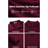 image:imageCOOFANDY Mens Quarter Zip Pullover Long Sleeve Mock Turtleneck Sweatshirts Thermal Workout Golf Polo ShirtWine Red