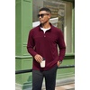 image:imageCOOFANDY Mens Quarter Zip Pullover Long Sleeve Mock Turtleneck Sweatshirts Thermal Workout Golf Polo ShirtWine Red