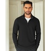 image:imageCOOFANDY Mens Quarter Zip Up Pullover Lightweight Mock Neck Sweatshirt Casual Long Sleeve Polo Shirt01black