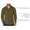 image:imageCOOFANDY Mens Quarter Zip Up Pullover Lightweight Mock Neck Sweatshirt Casual Long Sleeve Polo ShirtArmy Green