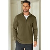 image:imageCOOFANDY Mens Quarter Zip Up Pullover Lightweight Mock Neck Sweatshirt Casual Long Sleeve Polo ShirtArmy Green