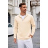 image:imageCOOFANDY Mens Quarter Zip Up Pullover Lightweight Mock Neck Sweatshirt Casual Long Sleeve Polo ShirtBeige