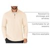 image:imageCOOFANDY Mens Quarter Zip Up Pullover Lightweight Mock Neck Sweatshirt Casual Long Sleeve Polo ShirtBeige