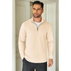 image:imageCOOFANDY Mens Quarter Zip Up Pullover Lightweight Mock Neck Sweatshirt Casual Long Sleeve Polo ShirtBeige