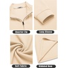 image:imageCOOFANDY Mens Quarter Zip Up Pullover Lightweight Mock Neck Sweatshirt Casual Long Sleeve Polo ShirtBeige