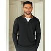 image:imageCOOFANDY Mens Quarter Zip Up Pullover Lightweight Mock Neck Sweatshirt Casual Long Sleeve Polo ShirtBlackbrown Collar