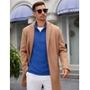 image:imageCOOFANDY Mens Quarter Zip Up Pullover Lightweight Mock Neck Sweatshirt Casual Long Sleeve Polo ShirtBlue