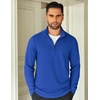 image:imageCOOFANDY Mens Quarter Zip Up Pullover Lightweight Mock Neck Sweatshirt Casual Long Sleeve Polo ShirtBlue