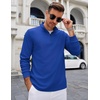 image:imageCOOFANDY Mens Quarter Zip Up Pullover Lightweight Mock Neck Sweatshirt Casual Long Sleeve Polo ShirtBlue