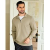 image:imageCOOFANDY Mens Quarter Zip Up Pullover Lightweight Mock Neck Sweatshirt Casual Long Sleeve Polo ShirtCamel