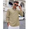 image:imageCOOFANDY Mens Quarter Zip Up Pullover Lightweight Mock Neck Sweatshirt Casual Long Sleeve Polo ShirtCamel