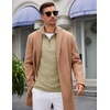 image:imageCOOFANDY Mens Quarter Zip Up Pullover Lightweight Mock Neck Sweatshirt Casual Long Sleeve Polo ShirtCamel