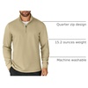image:imageCOOFANDY Mens Quarter Zip Up Pullover Lightweight Mock Neck Sweatshirt Casual Long Sleeve Polo ShirtCamel