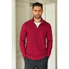 image:imageCOOFANDY Mens Quarter Zip Up Pullover Lightweight Mock Neck Sweatshirt Casual Long Sleeve Polo ShirtDark Red
